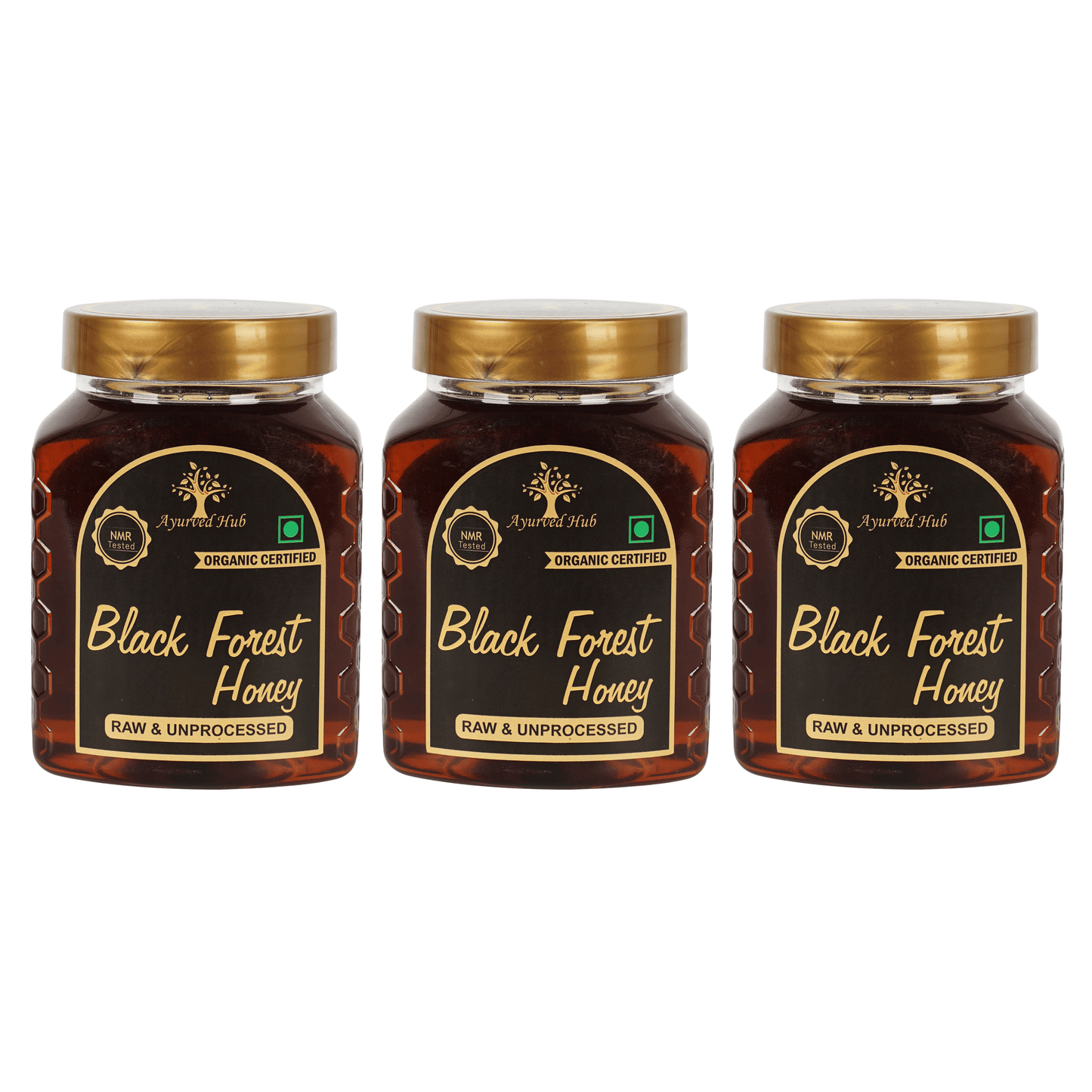 Raw Organic Black Forest Honey 500g | NMR Tested, ISO Certified, Unprocessed, Unpasteurized, Pure & Natural