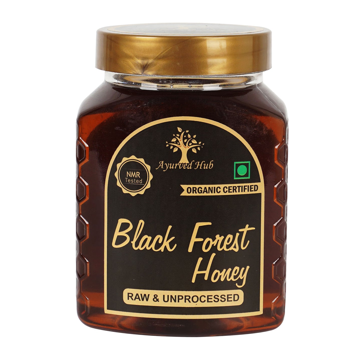 Raw Organic Black Forest Honey 500g | NMR Tested, ISO Certified, Unprocessed, Unpasteurized, Pure & Natural