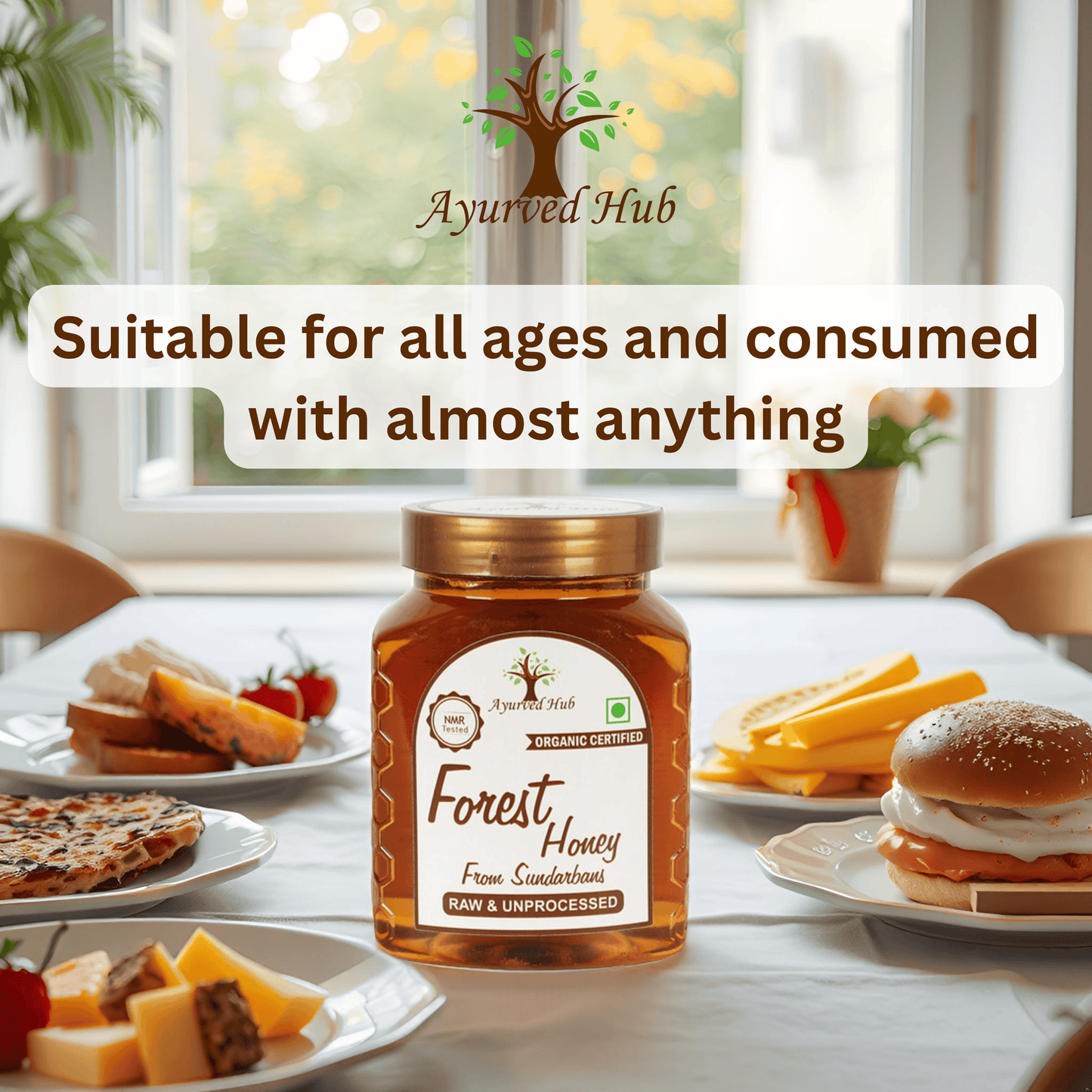 Raw Organic Forest Honey from Sundarbans 500g | NMR Tested, ISO Certified, Unprocessed, Unpasteurized, Pure & Natural