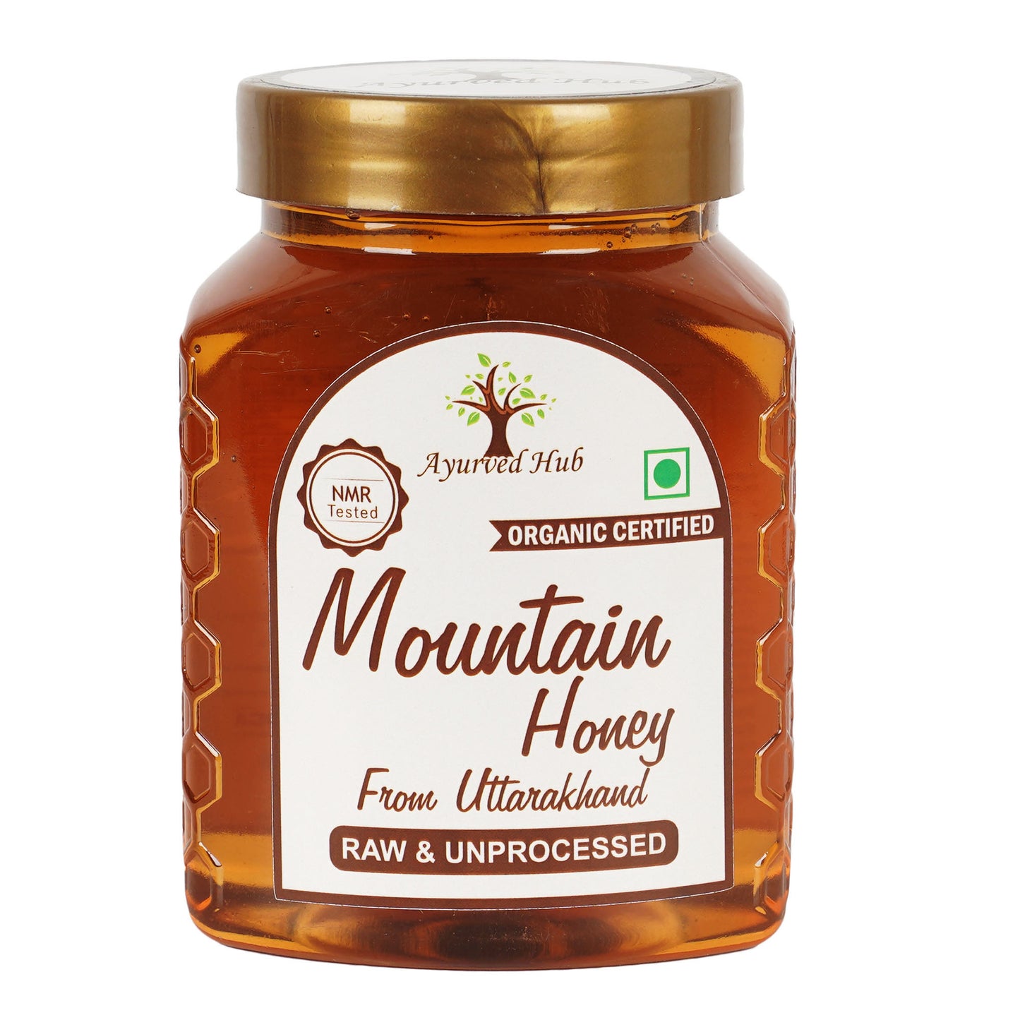 Raw Organic Mountain Honey from Uttarakhand 500g | NMR Tested, ISO Certified, Unprocessed, Unpasteurized, Pure & Natural
