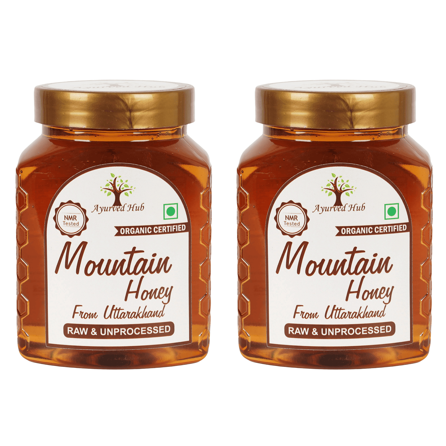 Raw Organic Mountain Honey from Uttarakhand 500g | NMR Tested, ISO Certified, Unprocessed, Unpasteurized, Pure & Natural