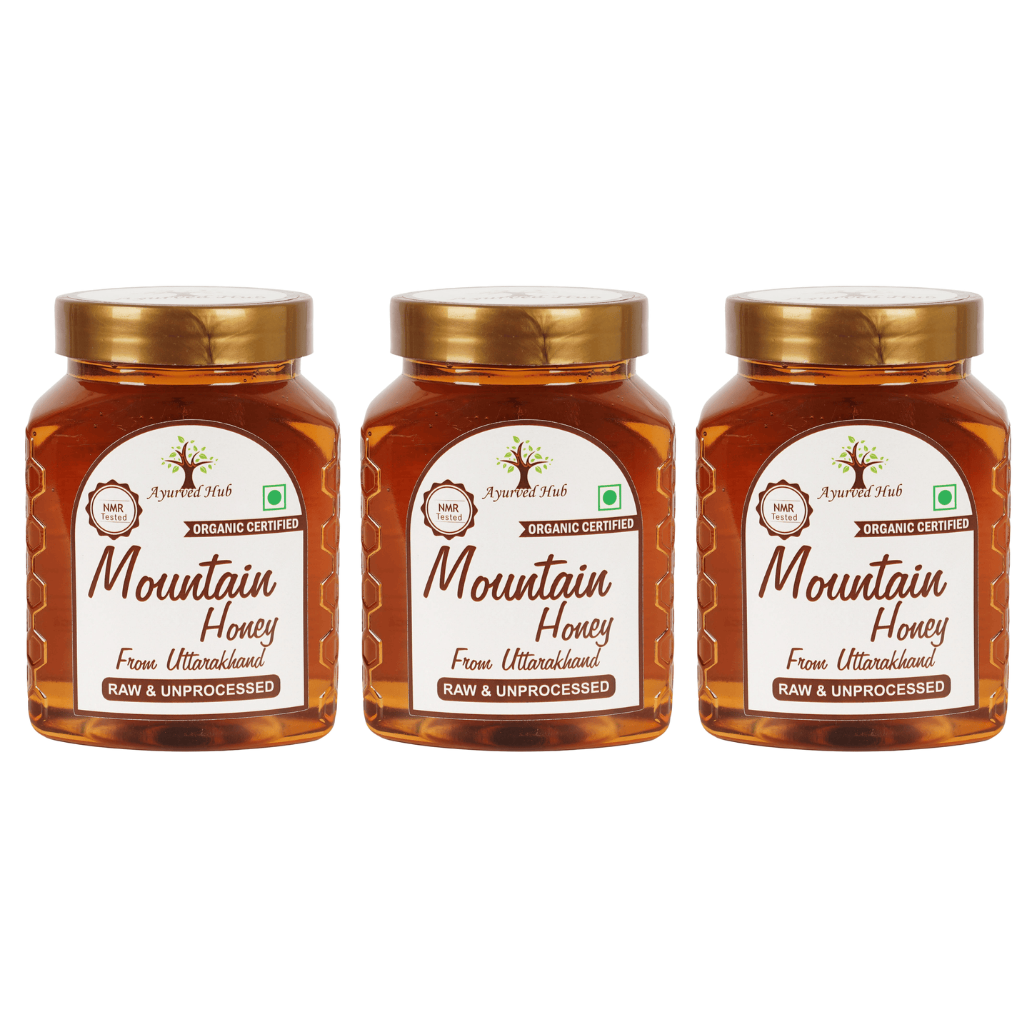 Raw Organic Mountain Honey from Uttarakhand 500g | NMR Tested, ISO Certified, Unprocessed, Unpasteurized, Pure & Natural