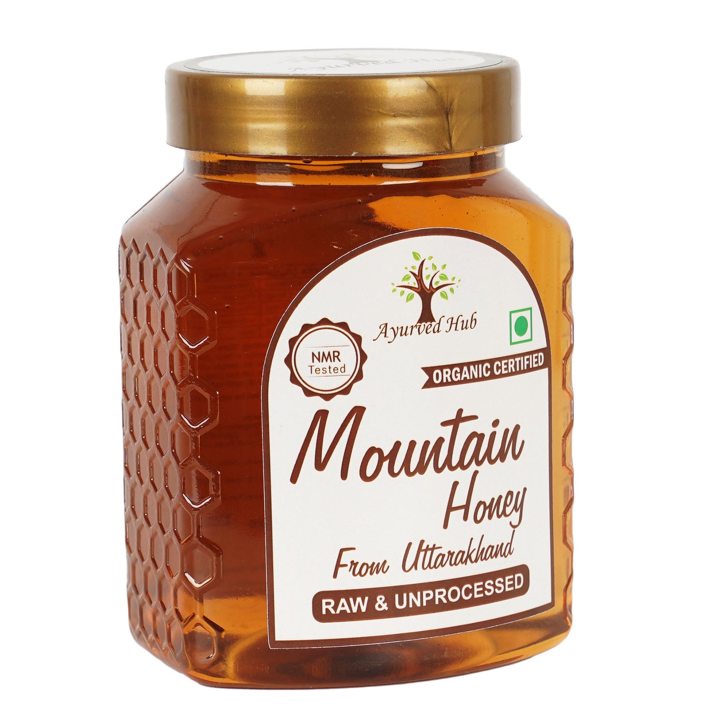 Raw Organic Mountain Honey from Uttarakhand 500g | NMR Tested, ISO Certified, Unprocessed, Unpasteurized, Pure & Natural
