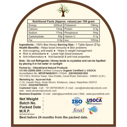 Raw Organic Forest Honey from Sundarbans 500g | NMR Tested, ISO Certified, Unprocessed, Unpasteurized, Pure & Natural