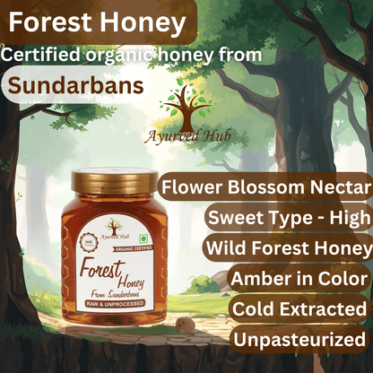 Raw Organic Forest Honey from Sundarbans 500g | NMR Tested, ISO Certified, Unprocessed, Unpasteurized, Pure & Natural